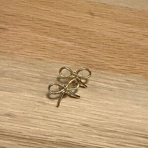 Gold Toned Bow Stud Earrings